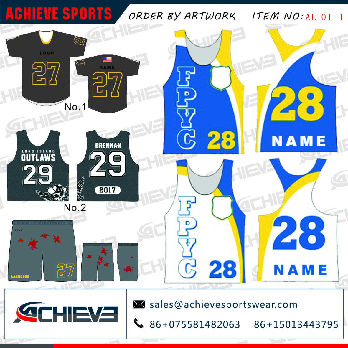 Custom New Design Lacrosse Jerseys / Wholesale Form China