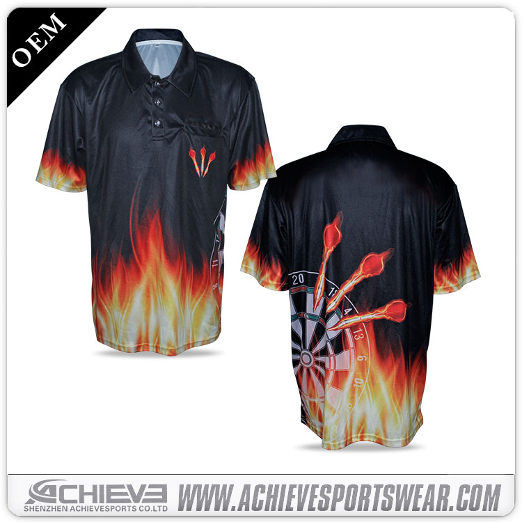 custom darts polo shirt dart jerseys sublimation darts shirts