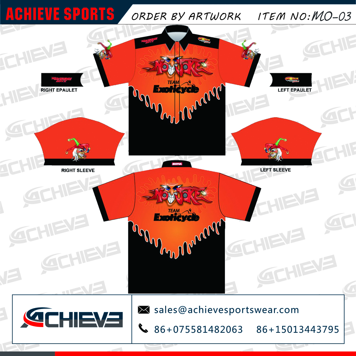 Sublimation racing shirts wholesale by direct factory price