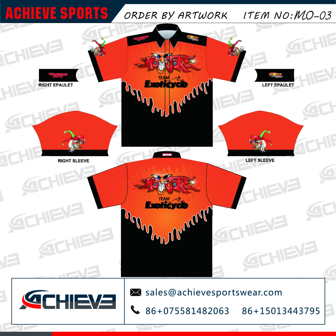 Sublimation custom motorcycle race team shirts