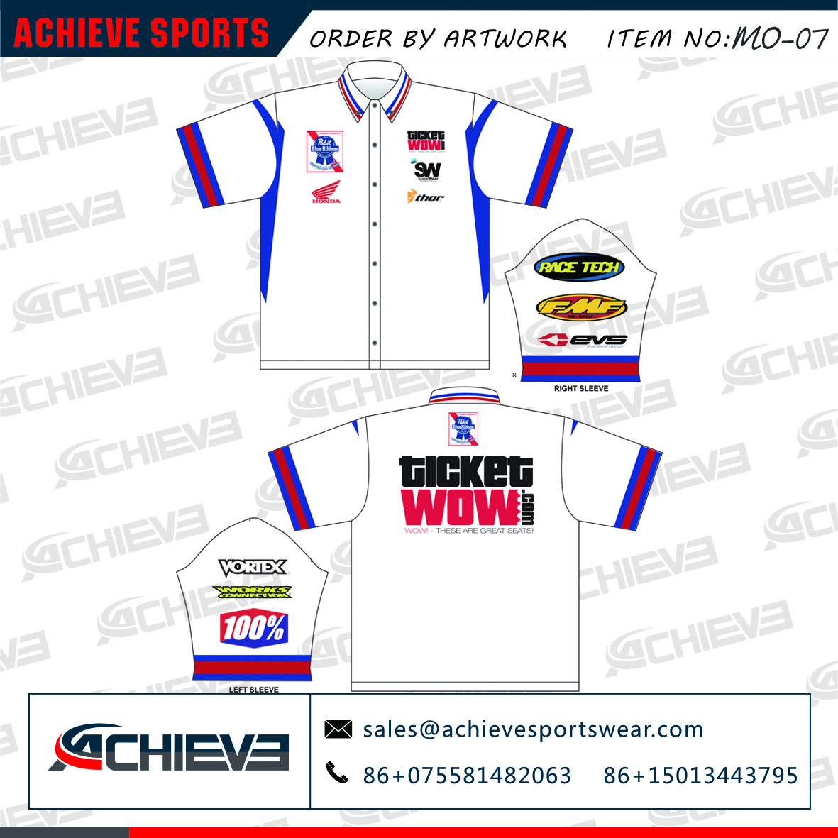 Custom design youth motorcycle racing jersey 