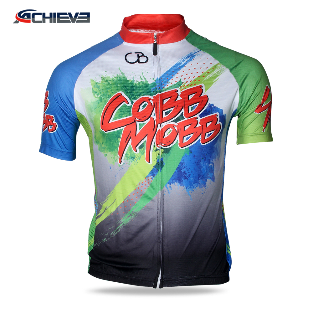 Latest design short sleeve quick dry cycling jersey 