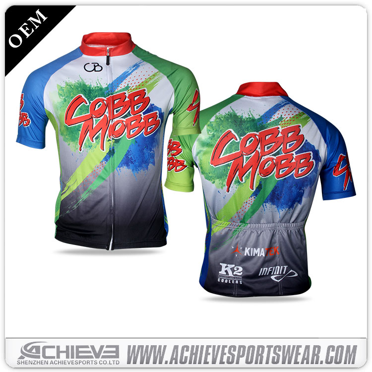 Latest design short sleeve quick dry cycling jersey 