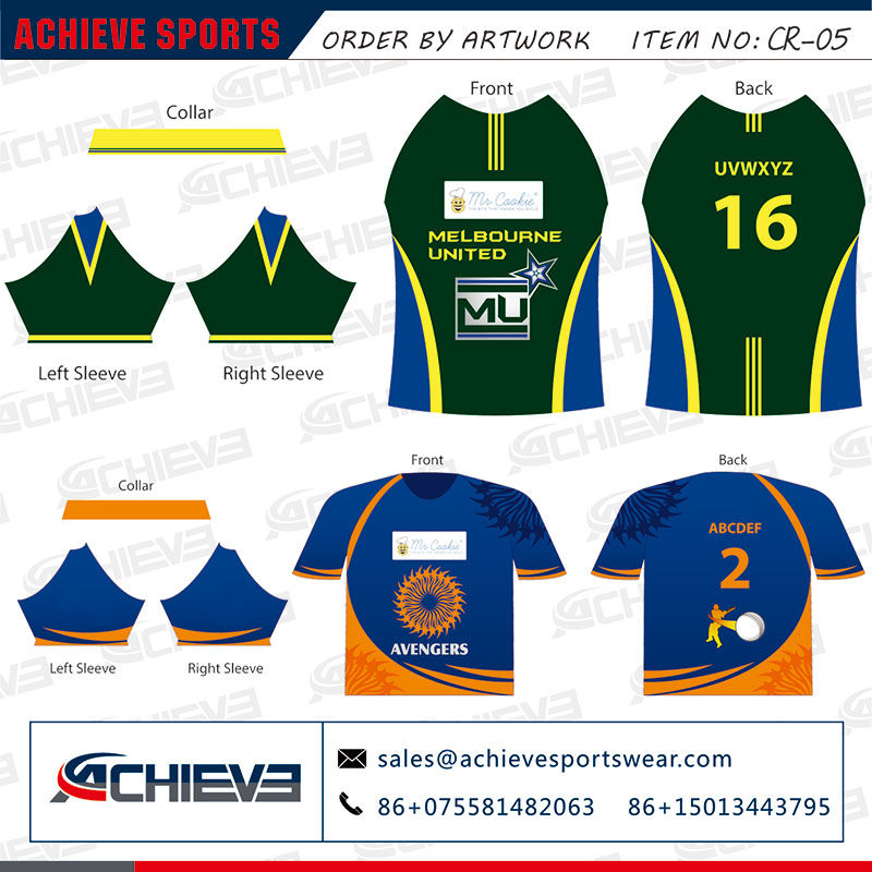 Custom Design Cricket uniform Artwork