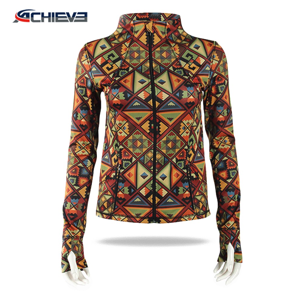 Custom fitness spandex yoga jackets for women