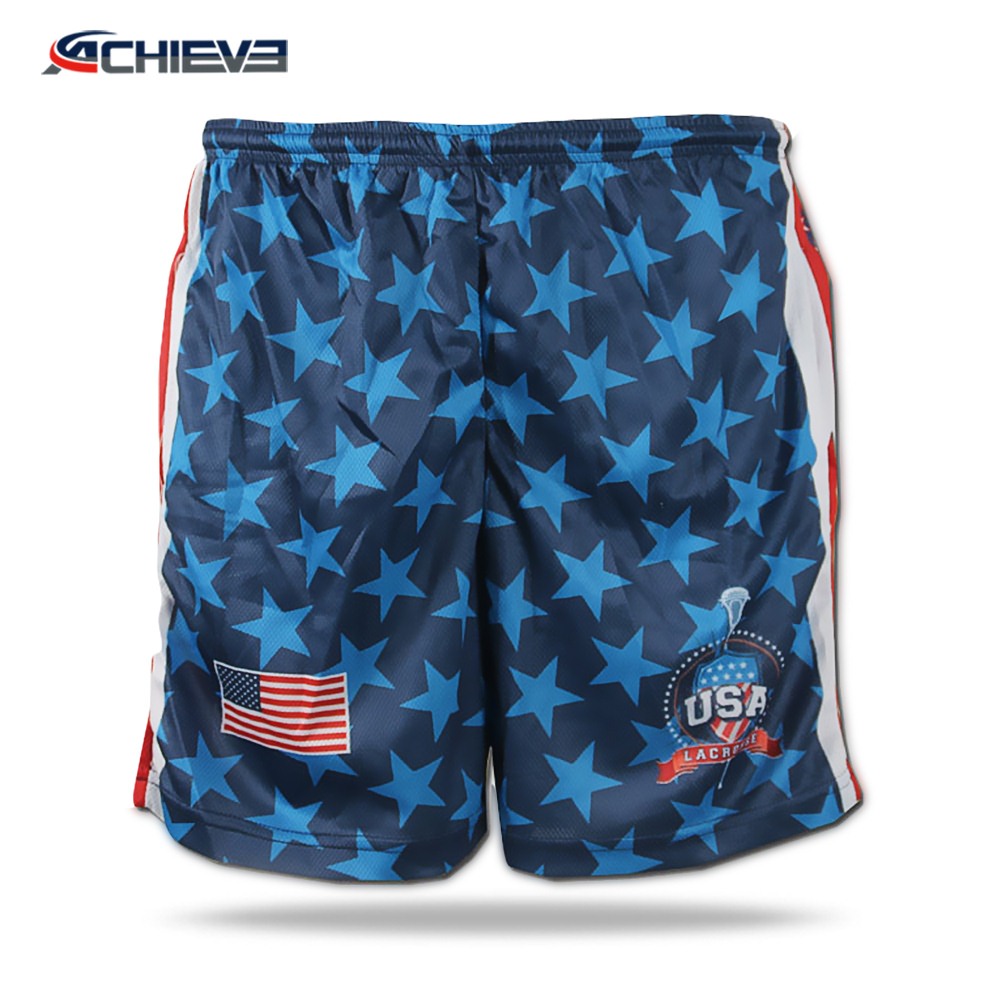 Breathable wricking printed lacrosse shorts for men