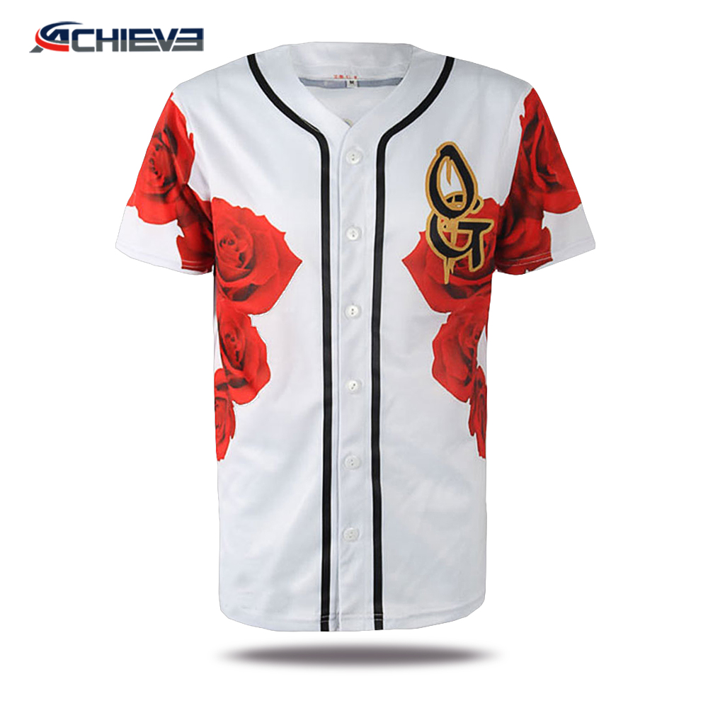 Sublimated baseball jerseys with roses