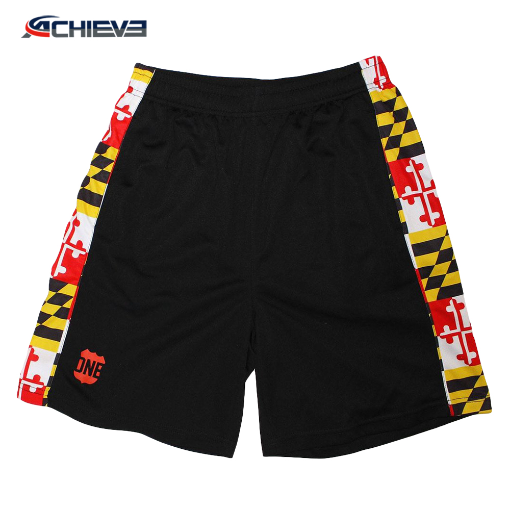 100% polyester mesh unisex lacrosse exercise shorts