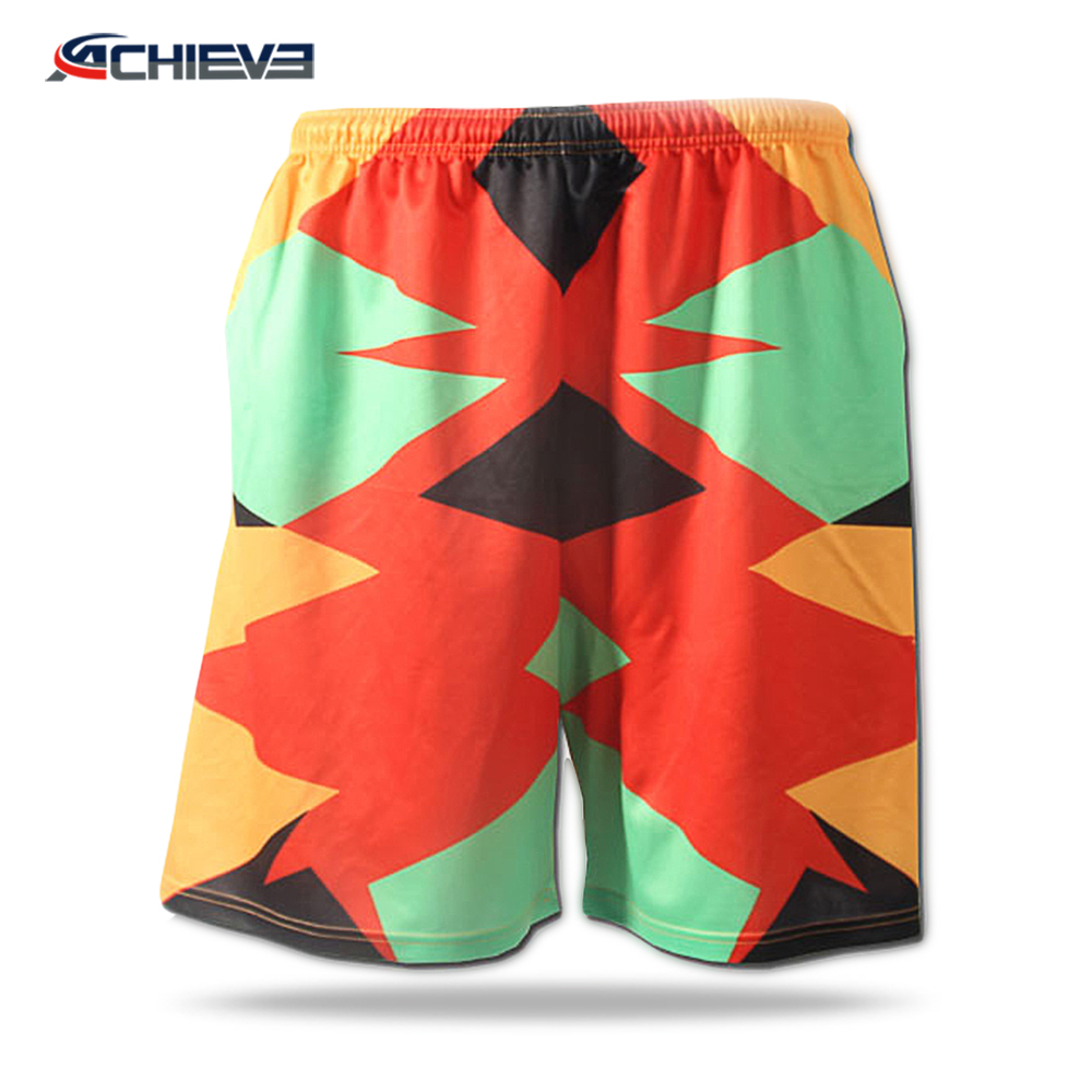 Sublimation printing red lacrosse shorts men