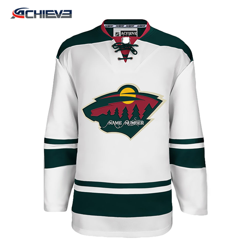 Sublimation 100% polyester stitchwork ice hockey jerseys