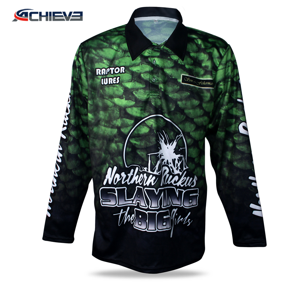 100% polyester sublimated fishing polo shirt