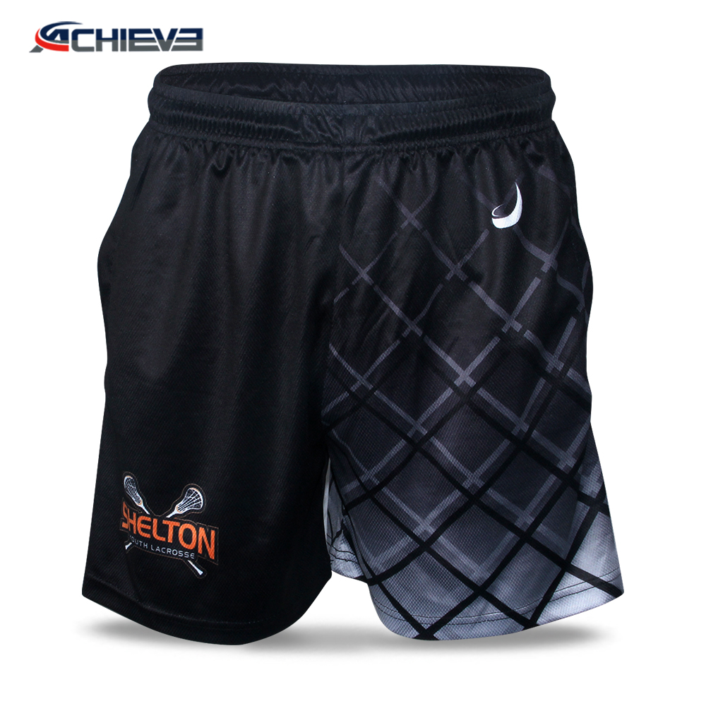 Men mesh fabric lacrosse shorts