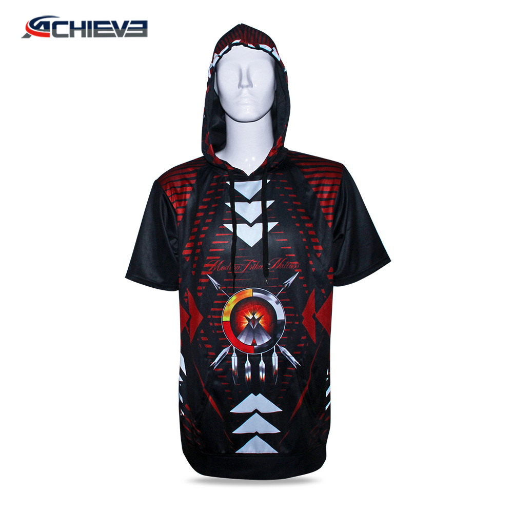 Fashion men’s short sleeve hoodie