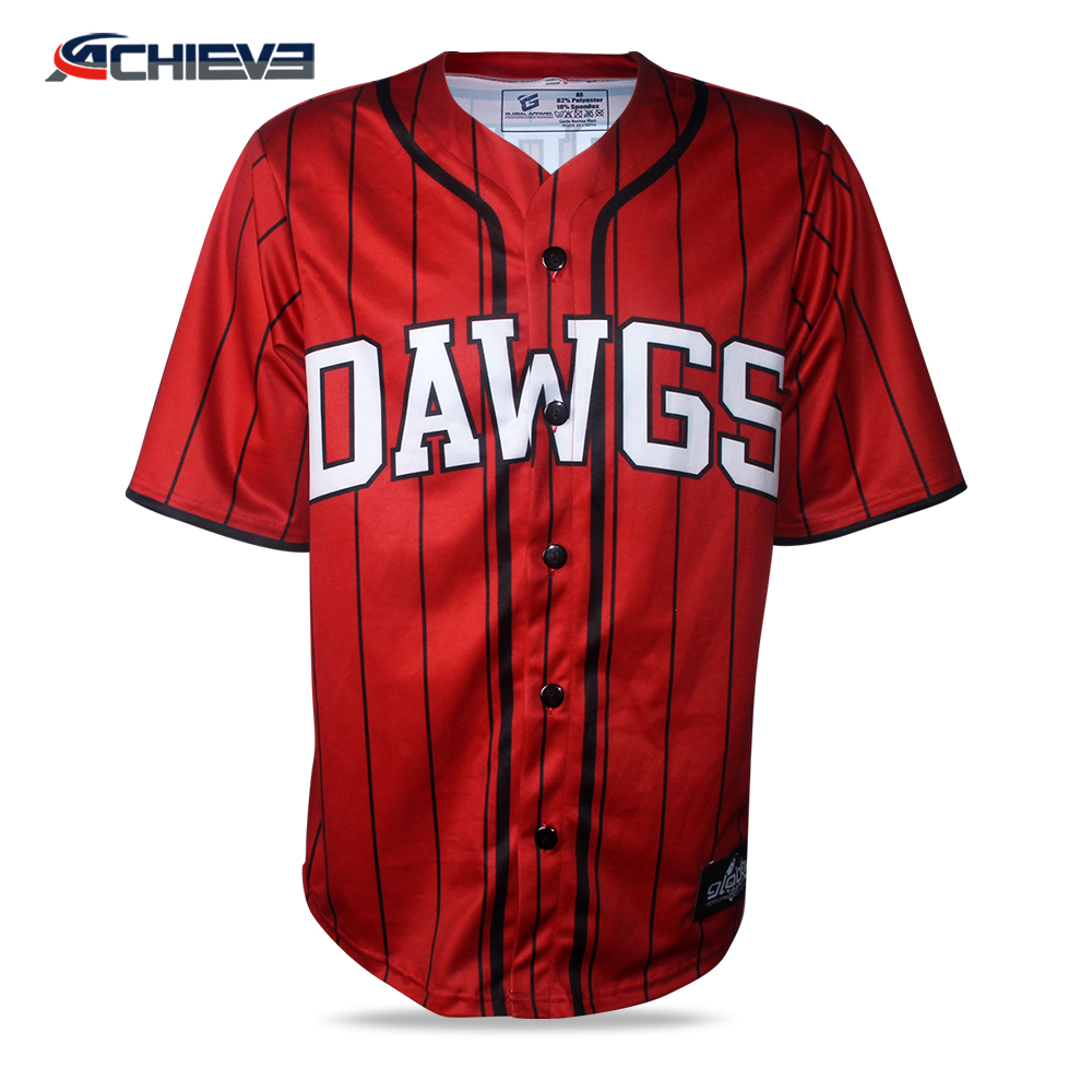 100%Polyester Custom Plain Sublimated Baseball Jersey