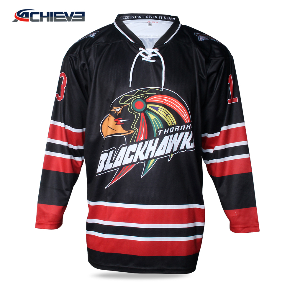 Sublimation ice hockey goalie cut jerseys