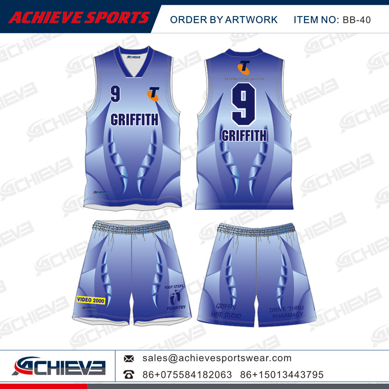 Custom Design Basketball Uniform Artwork