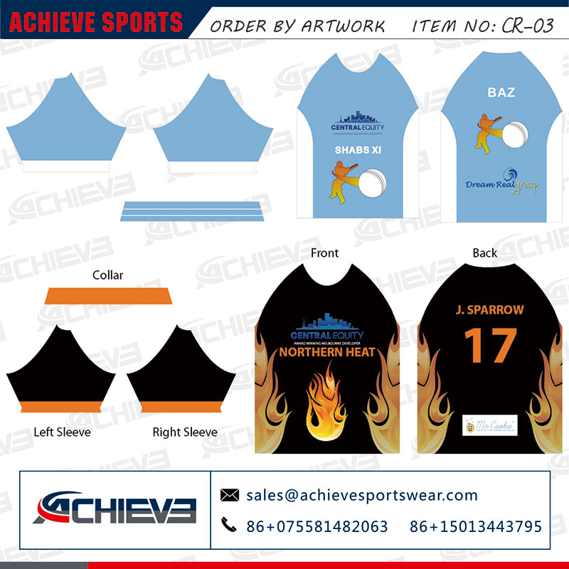 Custom Design Cricket uniform Artwork