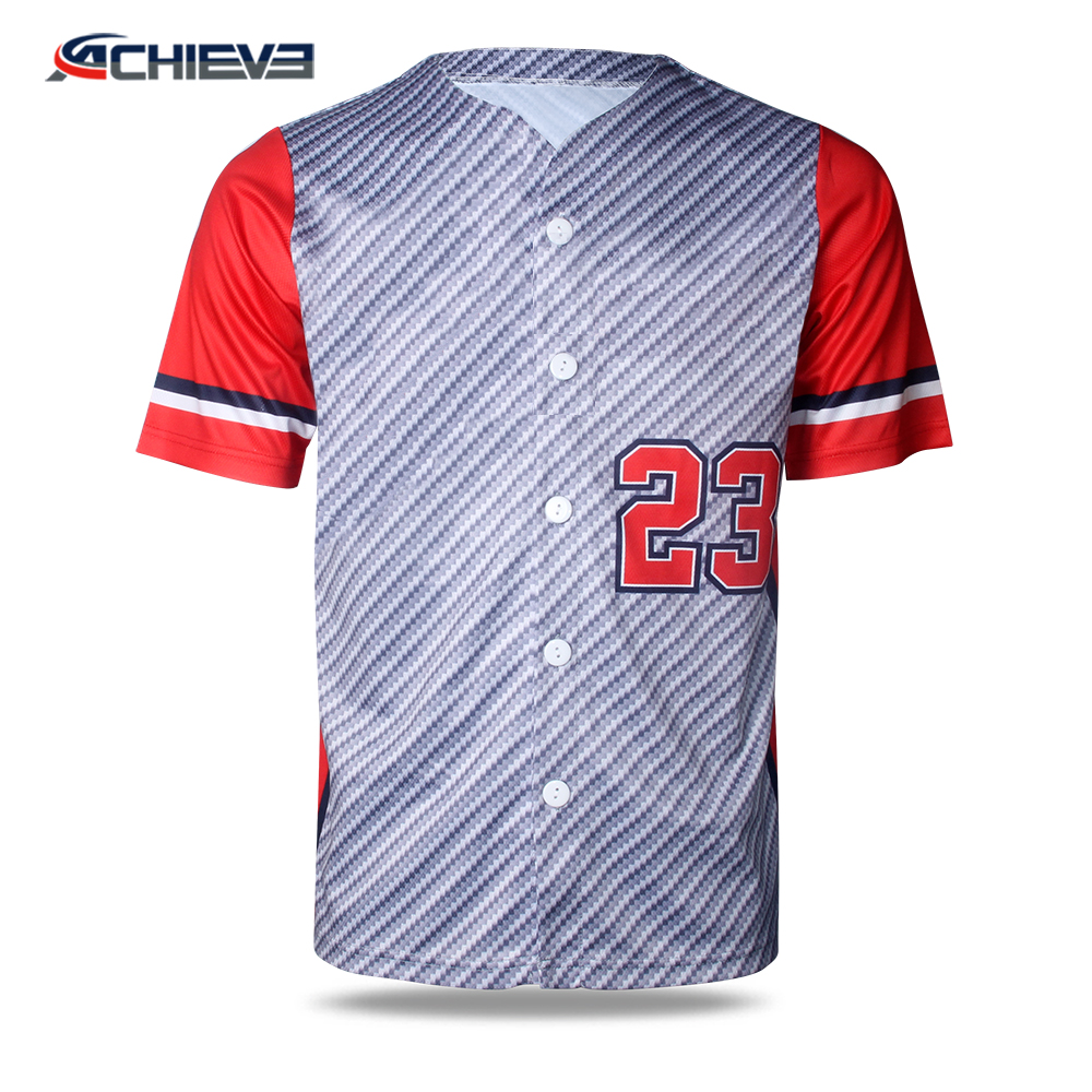 wholesale sublimation baseball jerseys with full botton