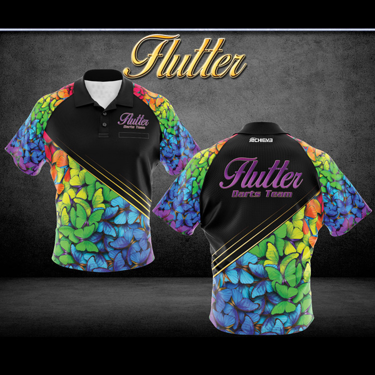 2019 new personalised-dart-shirts-design/Flutter-Custom-Darts-Shirts