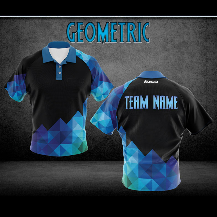 2019 Wholesale cheap customize team darts shirts for adult GEOMETRIC-Custom-Darts-Shirts