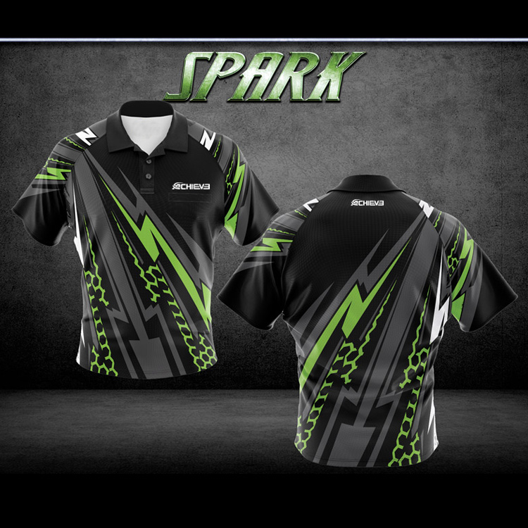 full sublimation printing polyester team personalized darts polo Spark-Custom-Darts-Shirts