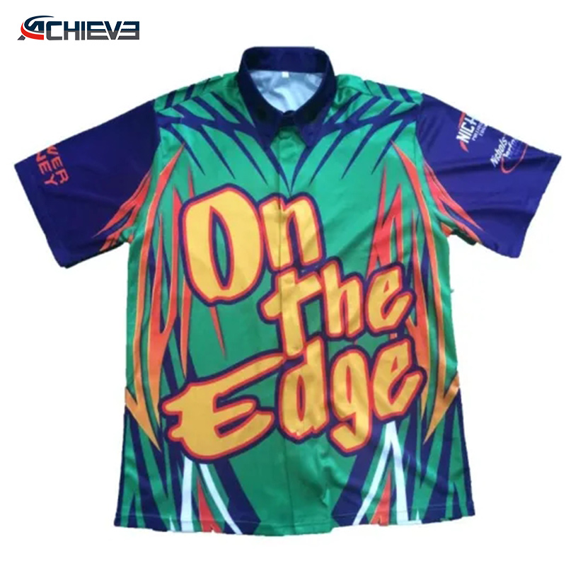Sublimation Printed Short Sleeve motorcycle Polo T-Shirt