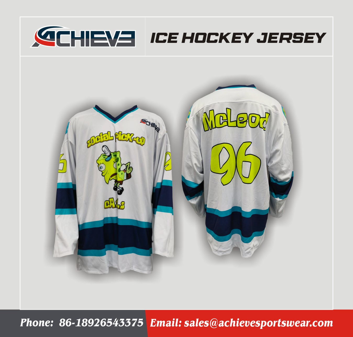 Custom V-Neck Ice Hockey Jerseys Wholesale Sublimated  Ice Hockey Uniform
