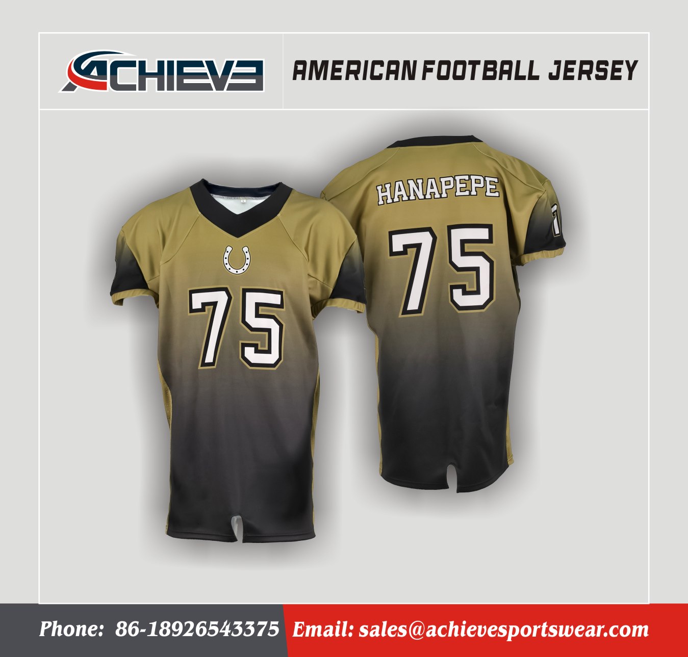 Onesie American Football Team Uniform 75 Number Gradient Jersey