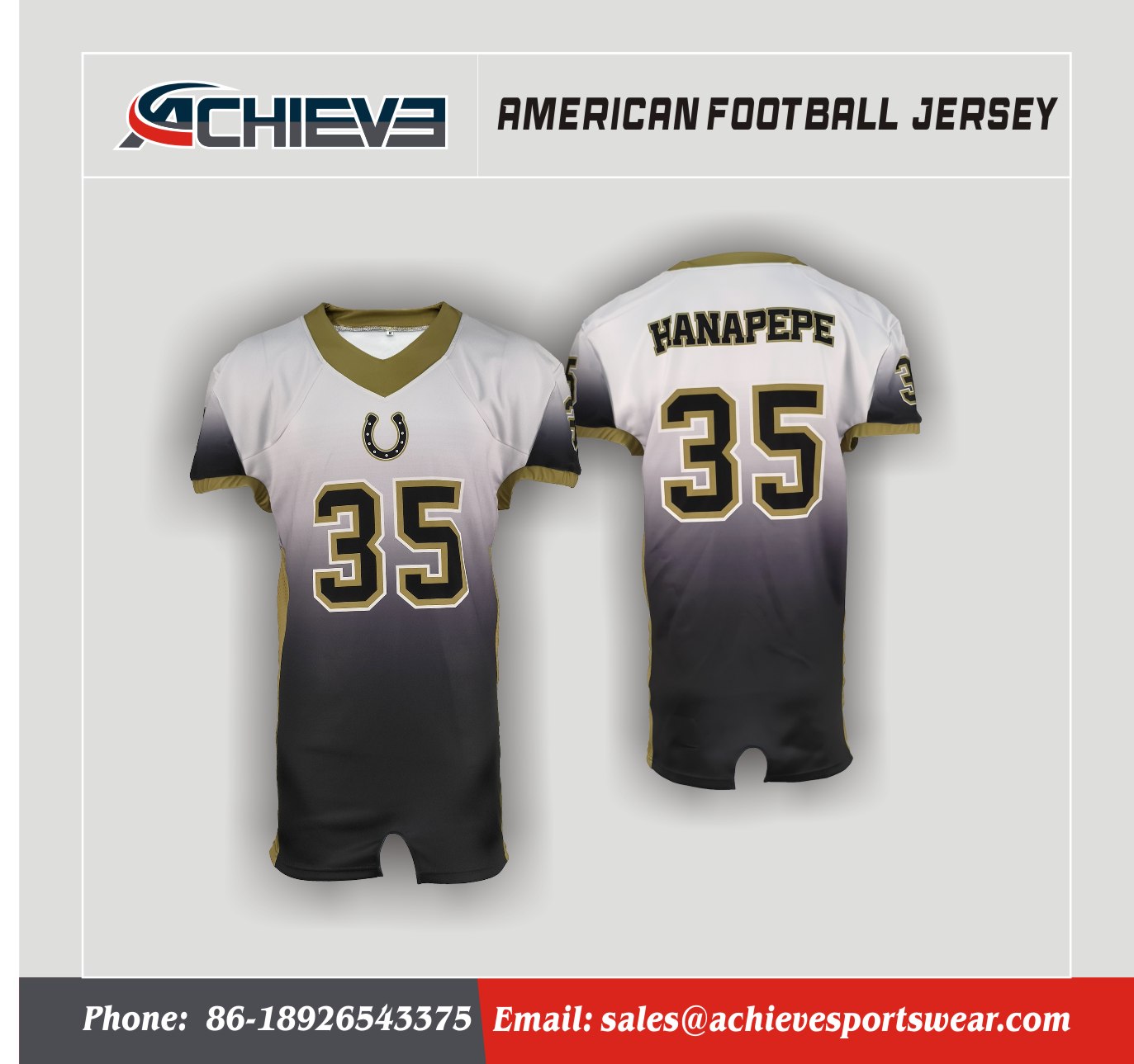 American Football Team Onesie Uniform Gradient 35 Number Jersey