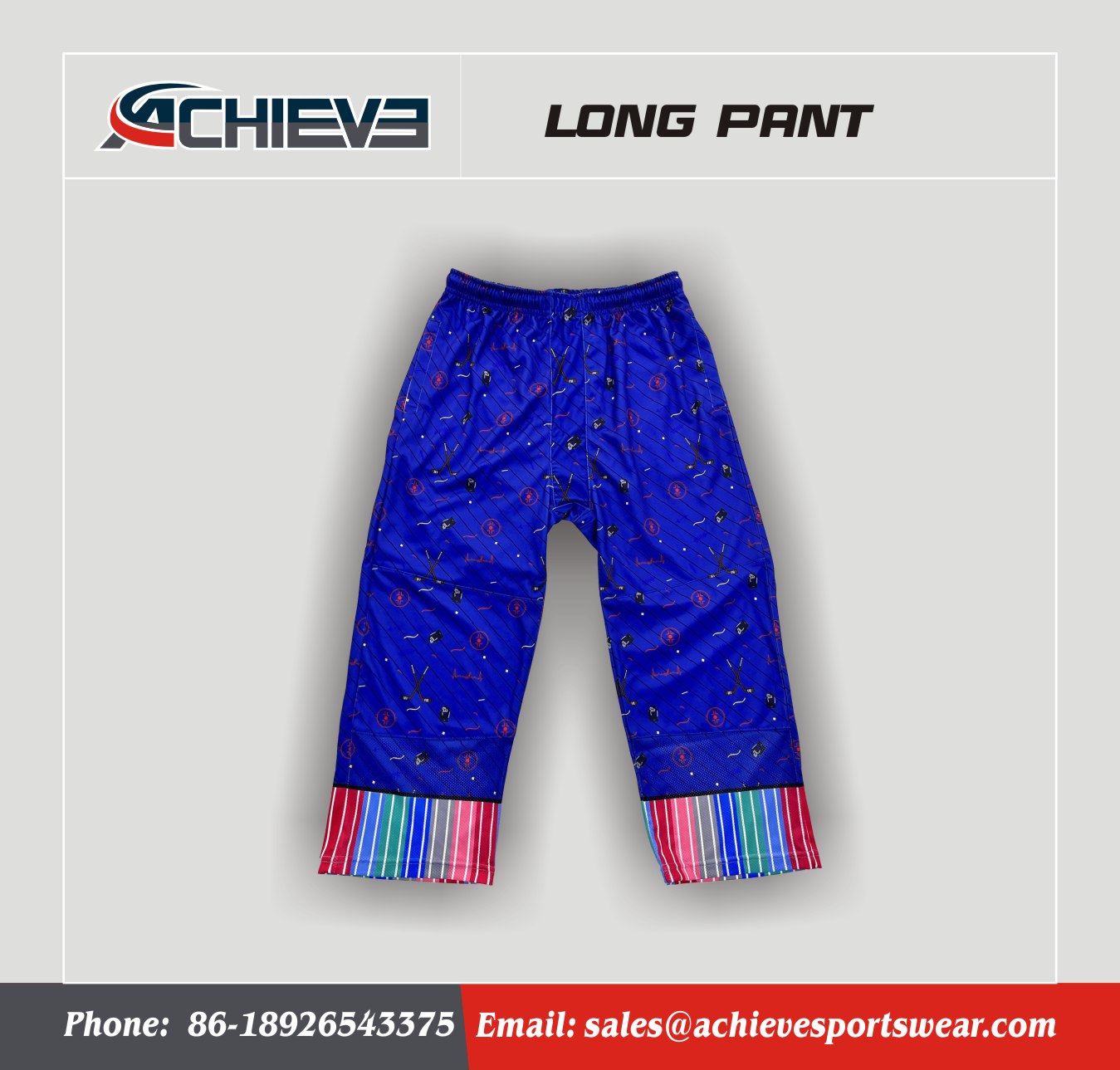 High Qualilty Wholesale Dark Blue Sublimation Long Pant
