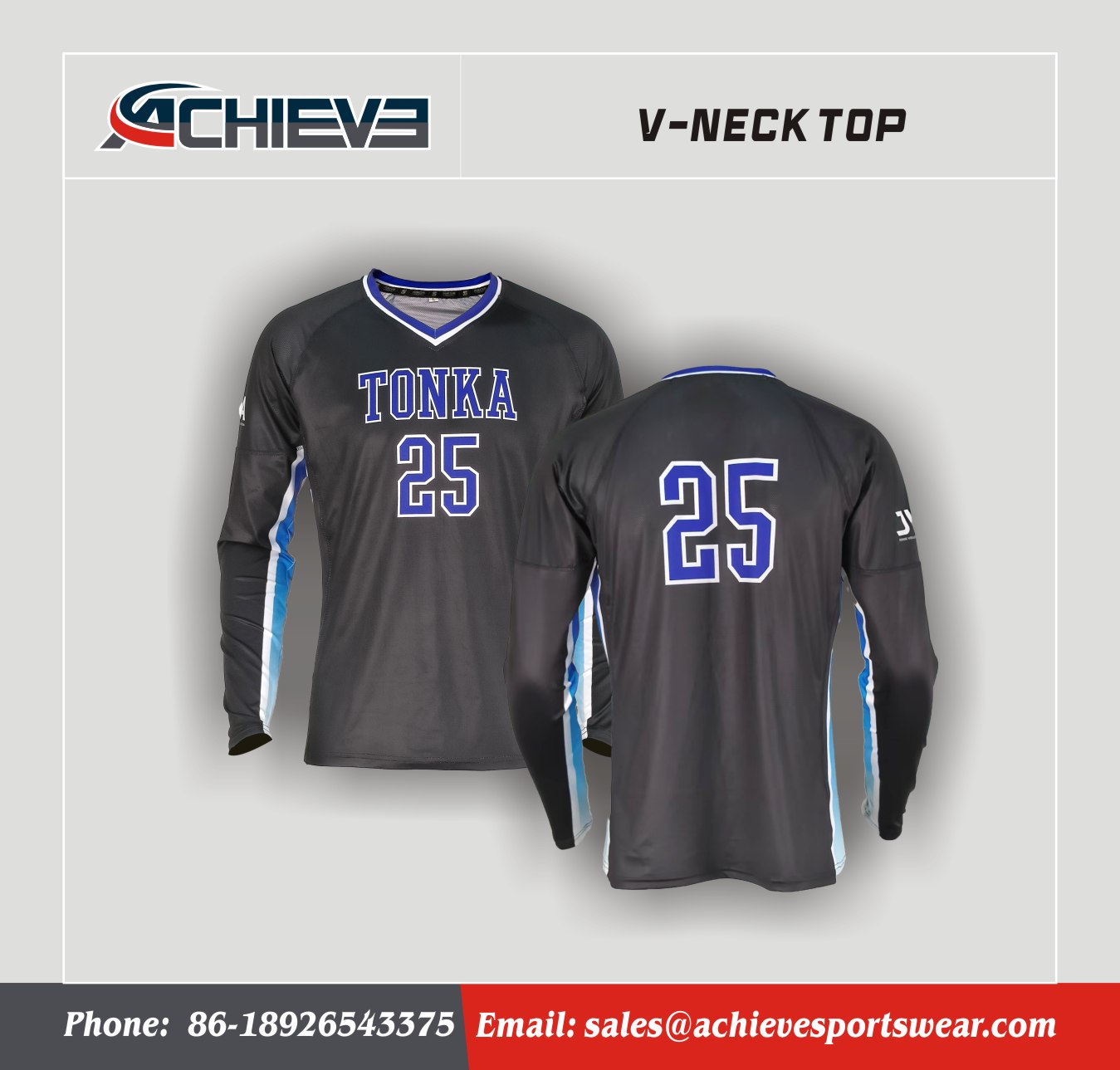 Wholesale Long Sleeve Custom V-NECK Top Daily Casual Clothing
