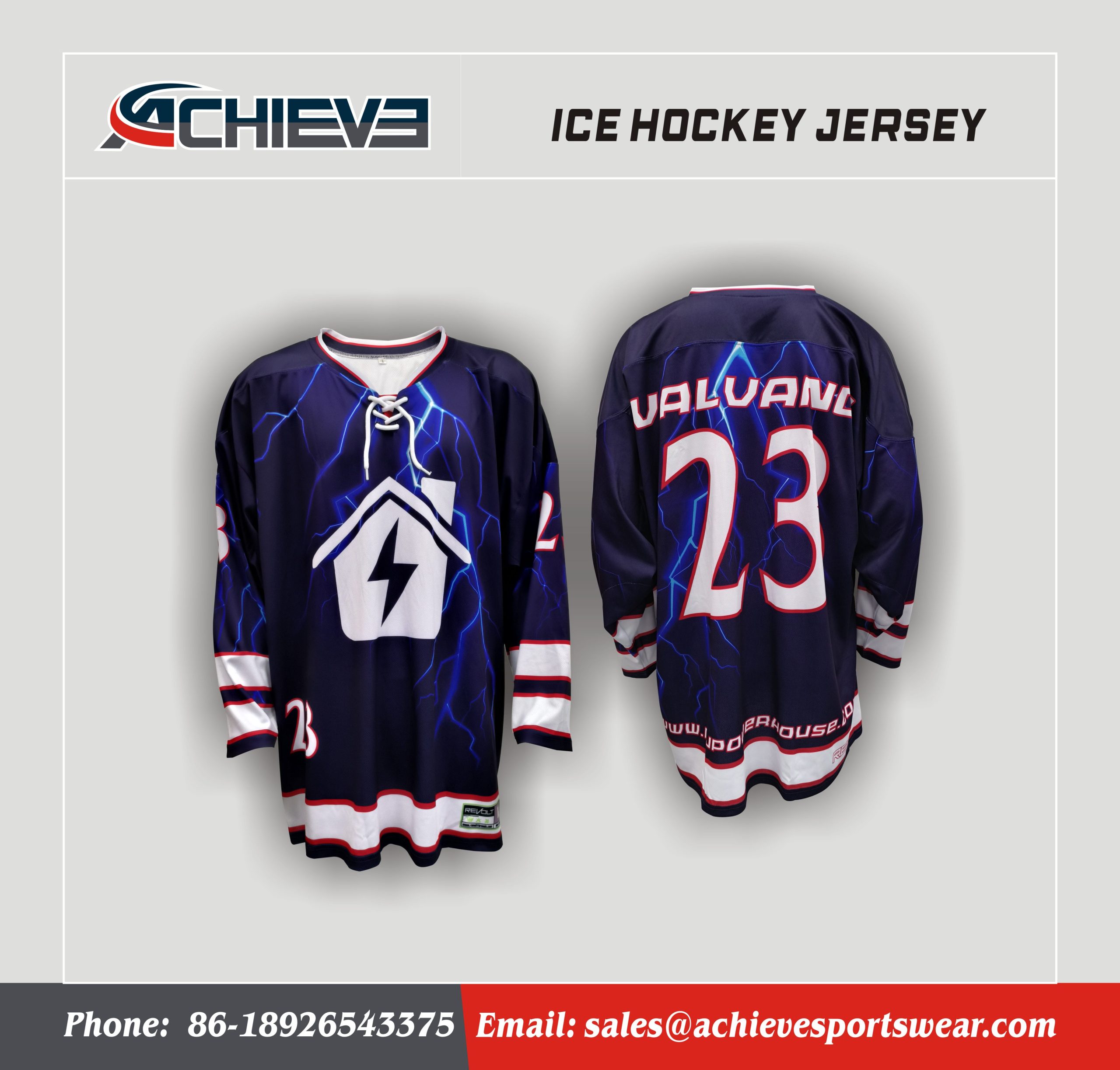 Wholesale Custom Sublimation-printed Reversible Ice Hockey Jersey