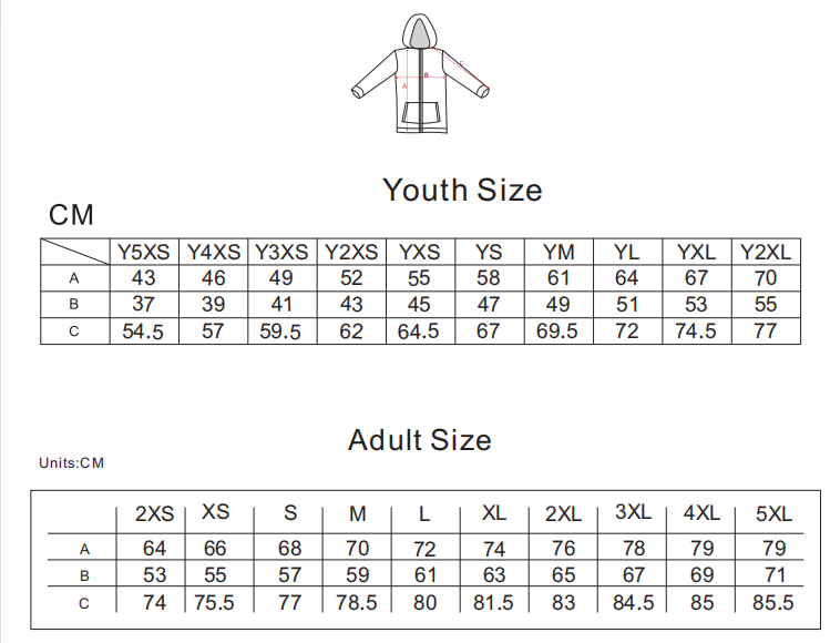 hoodie size