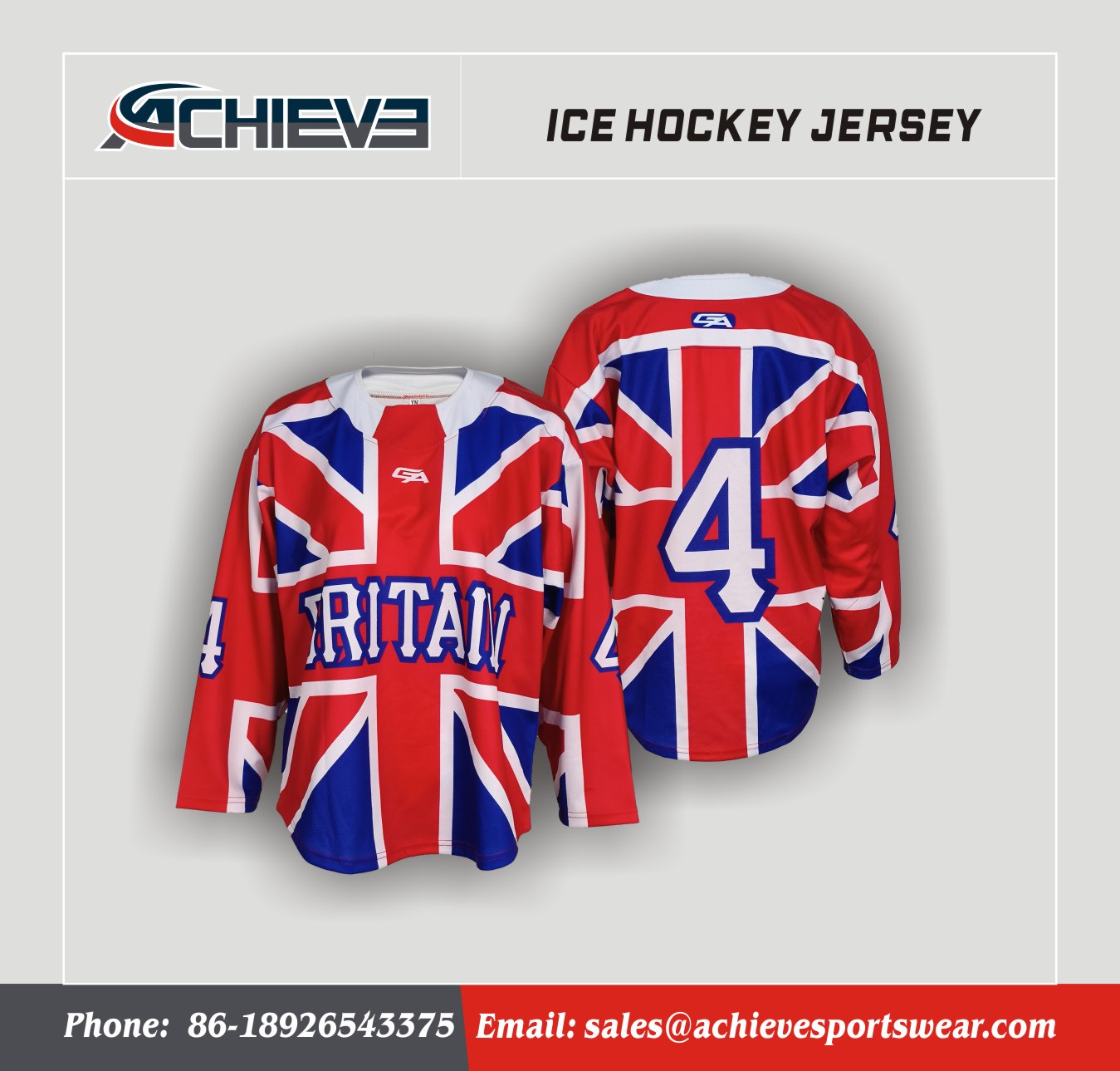 Sublimated Ice Hockey Jersey Custom Design – Club & Team Uniforms | Achieve