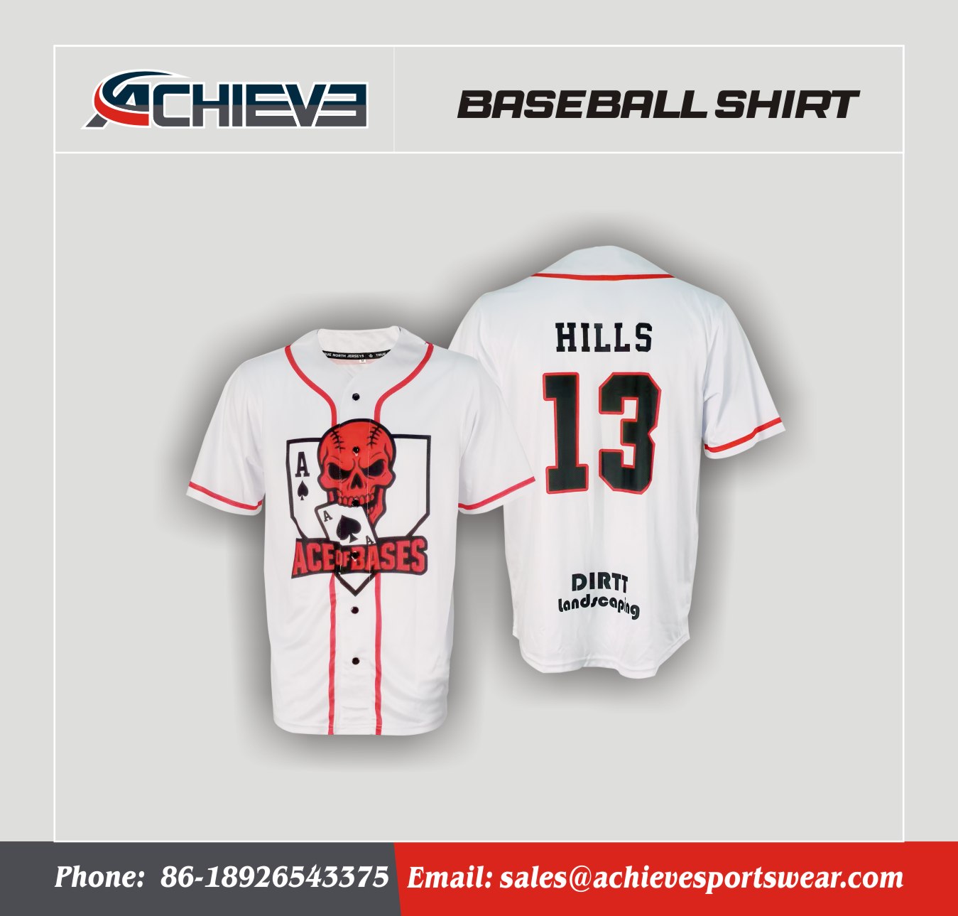 Custom Made Baseball Shirts Breathable Sublimation Baseball Uniform