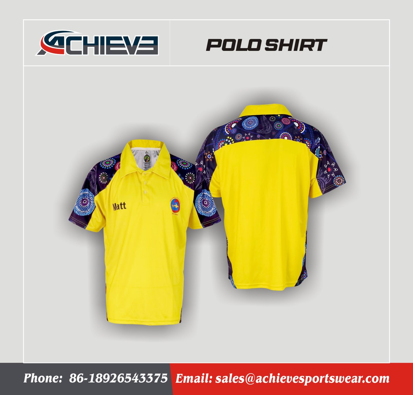Sublimation Sport Polo T-shirt Polyester Custom Printing Polo Shirt