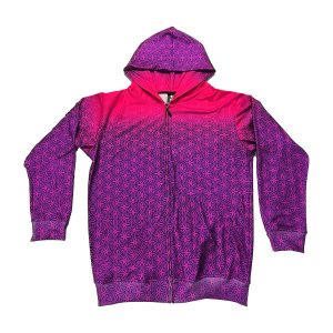 Bold Purple Pink Zip Up Hoodie –Psychedelic Pattern Hoodie