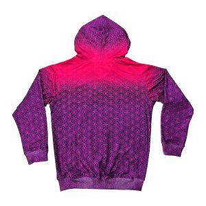 Bold Purple Pink Zip Up Hoodie –Psychedelic Pattern Hoodie