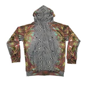 Optical Wave Pattern Zip Up Hoodie – Unique Casual Sport Wear----back