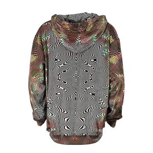 Optical Wave Pattern Zip Up Hoodie – Unique Casual Sport Wear----back view