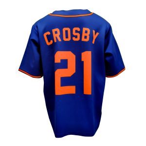 Custom Royal Blue Baseball Jersey with Orange Piping and Button Front