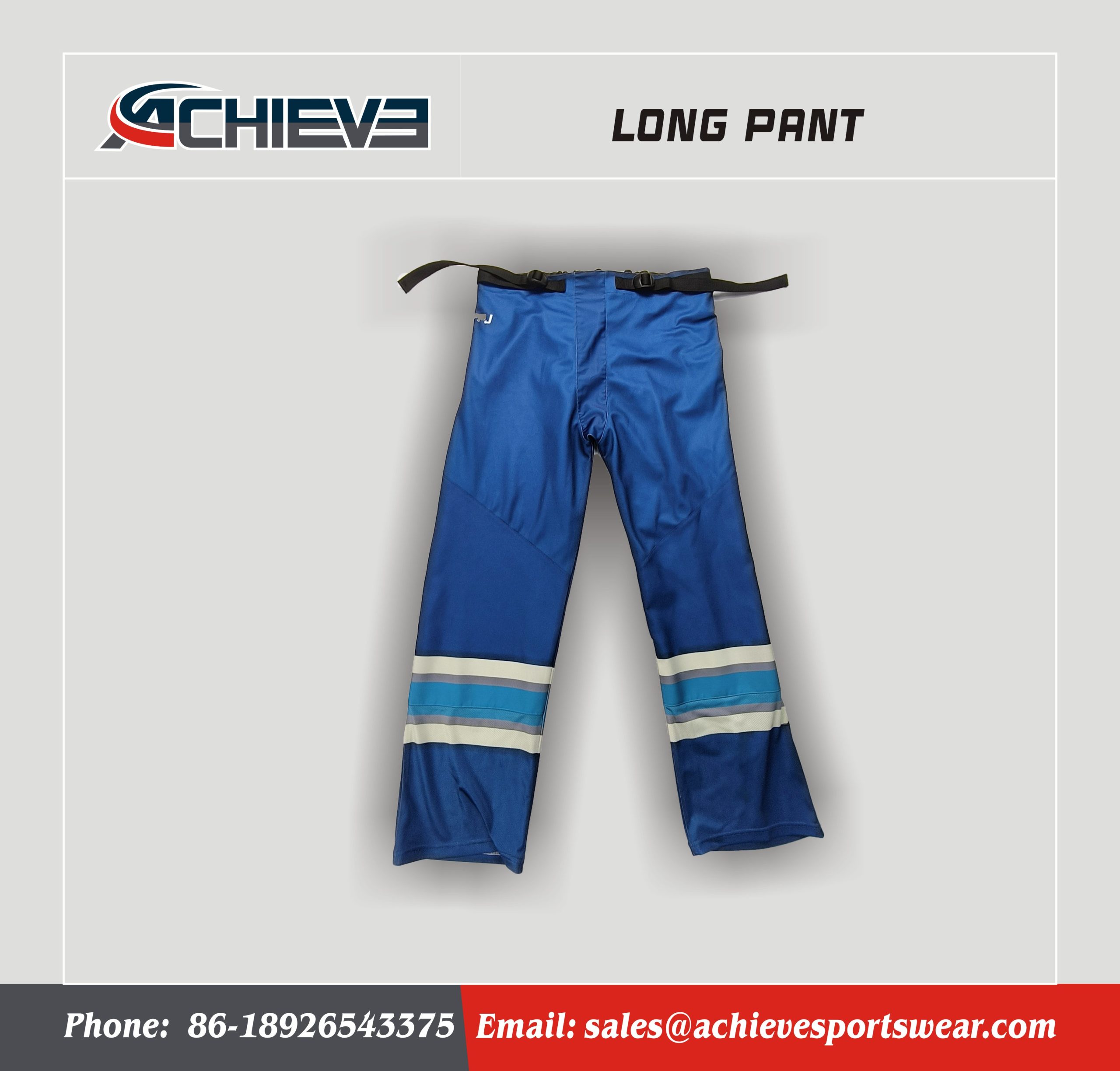 Wholesale Premium Quality Sublimation Breathable Blue Long Pants