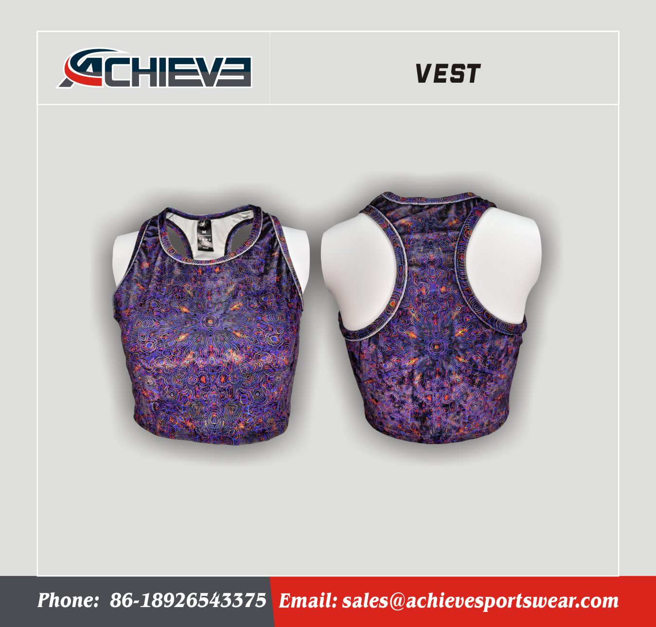 New Design Sublimated Print Vest Breathable