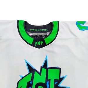 Manufacturer Durable Green Stylish Hockey Jerseys Team Uniforms-collar view