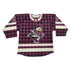 Top Quality Uniform Custom Red Plaid Hockey Jersey Team Training-front view
