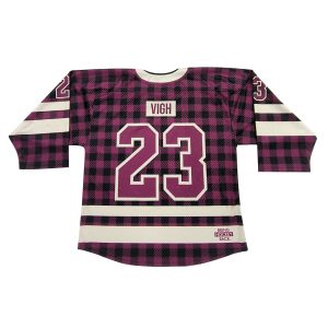 Top Quality Uniform Custom Red Plaid Hockey Jersey Team Training-back view