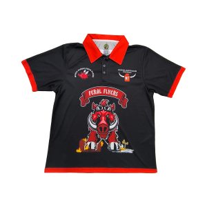 New Lapel Buttons Polo Shirt Custom Design Printing Wild Boar-front view