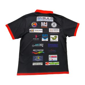 New Lapel Buttons Polo Shirt Custom Design Printing Wild Boar-front view-back view