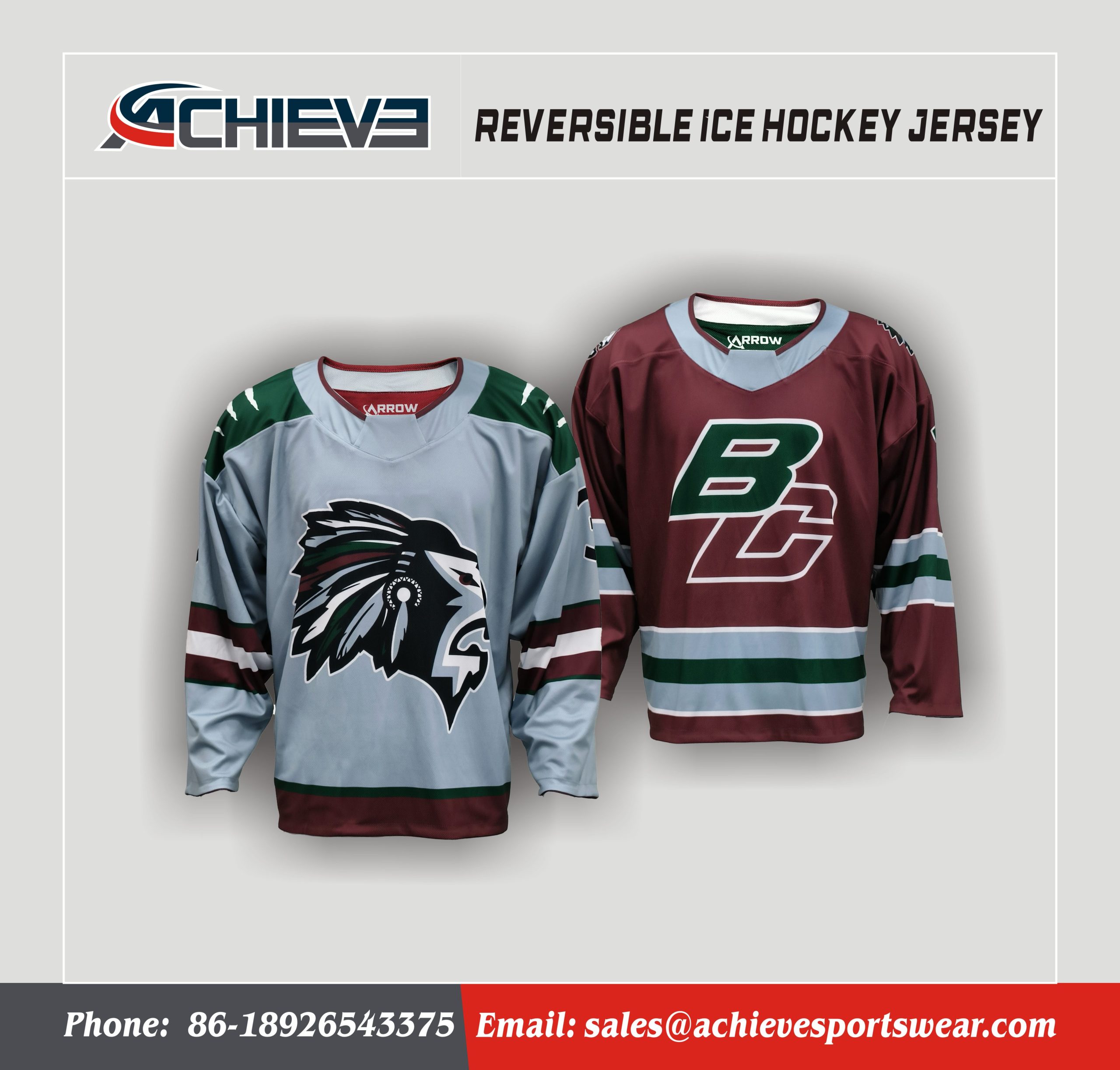 Ice Hockey Team Jersey Team Uniform Custom  Design Sublimation Printing