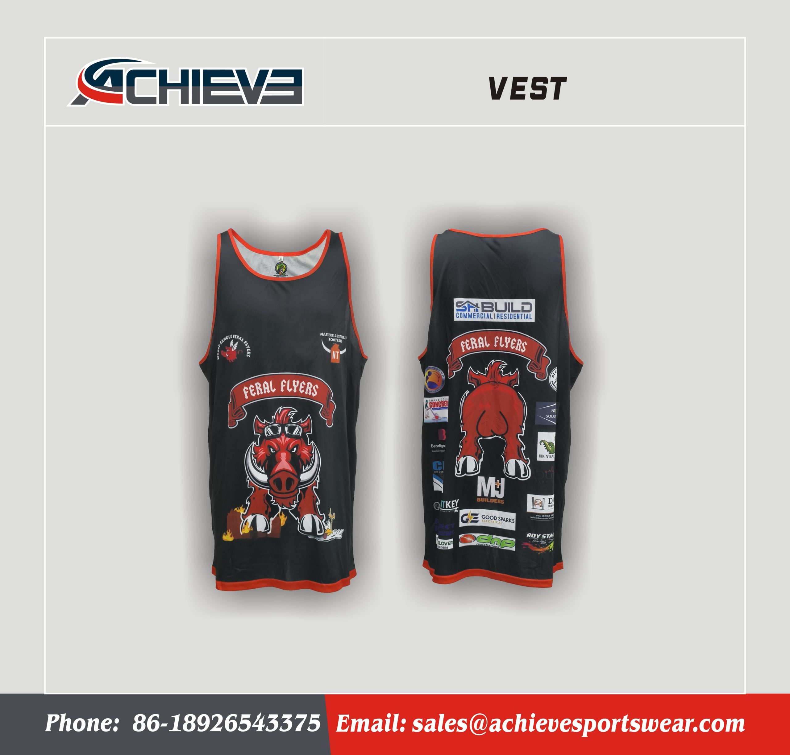 Achieve Premium Sleeveless training Top Wild Boar Pattern Vest